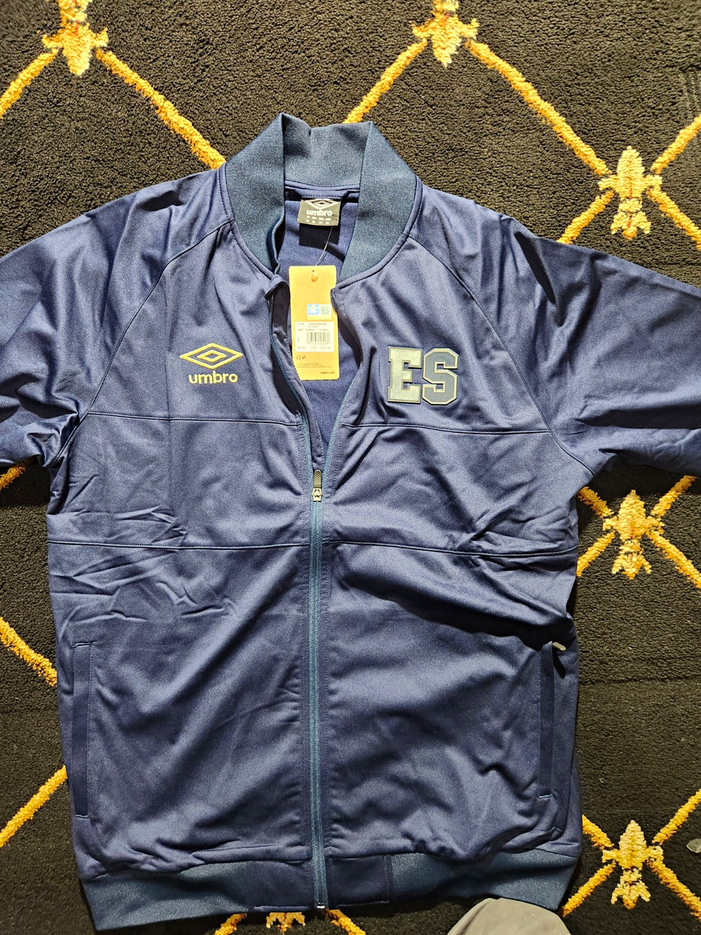 Umbro El Salvador National Team Men's Soccer Full Zip Jacket Navy Blue XL